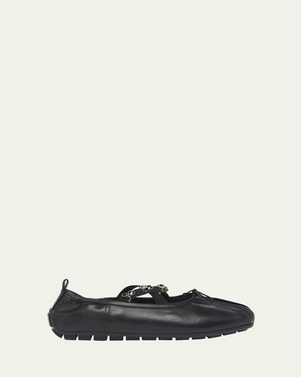 Embellished Grip Ballerina Flats